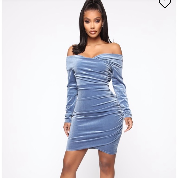 Fashion Nova Dresses & Skirts - Slide on Over Velvet Mini Dress